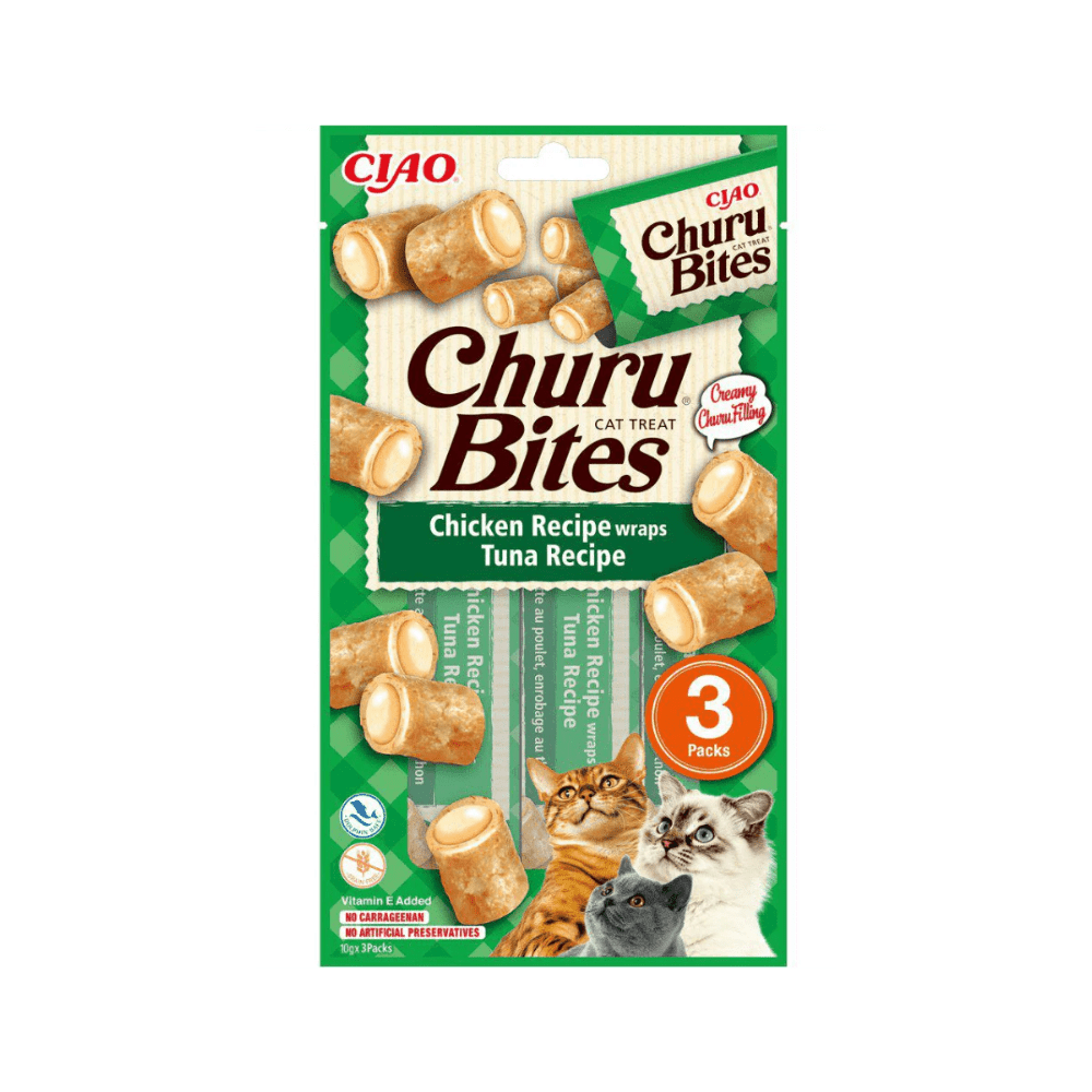 Churu Cat Bites Chicken and Tuna Wrap - Godbiter () fra Inaba Foods | Kjøp hos A - Vet Shop