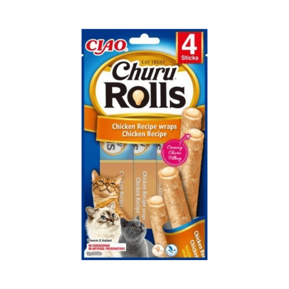 Churu Cat Rolls Chicken Recipe - Snacks () fra Inaba Foods | Kjøp hos A - Vet Shop