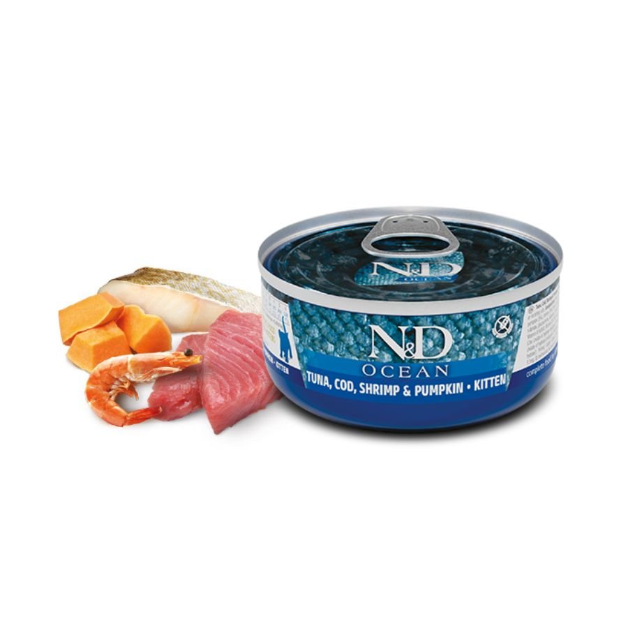 Farmina N&D Ocean Tuna, Cod, Shrimp & Pumpkin Kitten - A - Vet Shop