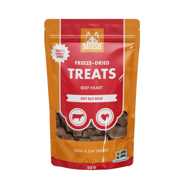 Mush Freeze - Dried Storfehjerte - A - Vet Shop