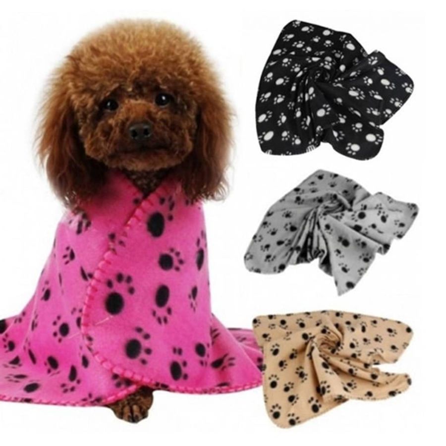 Pawsome Fleeceteppe med potemønster - A - Vet Shop