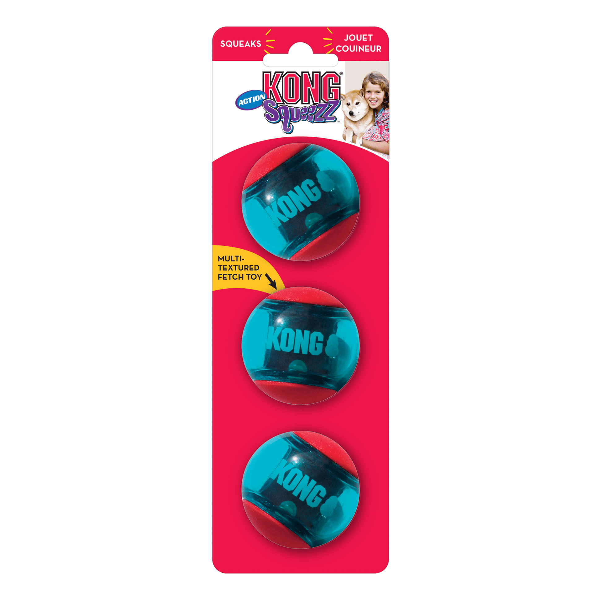 KONG Squeezz Action Ball Red - A - Vet Shop