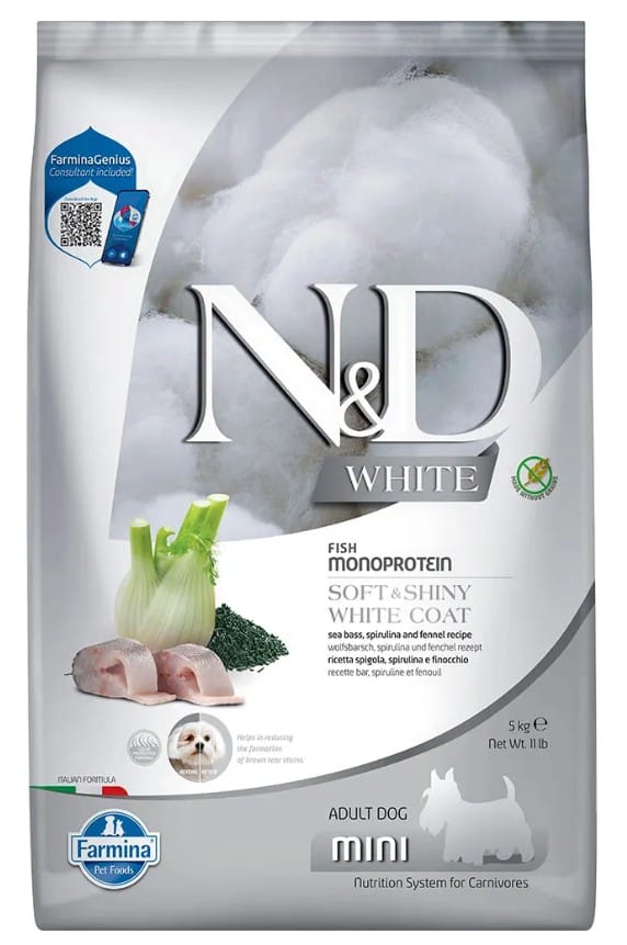 Farmina Dog N&D White Sea Bass Spirulina and Fennel Adult Mini