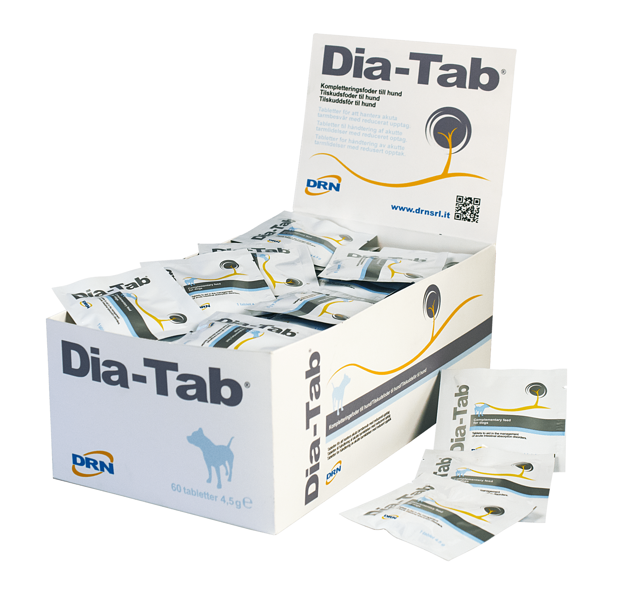 Dia - Tab - Dietetisk tilskuddsfôr ved akutt diaré hos hund - Mage og tarm () fra Nextmune | Kjøp hos A - Vet Shop