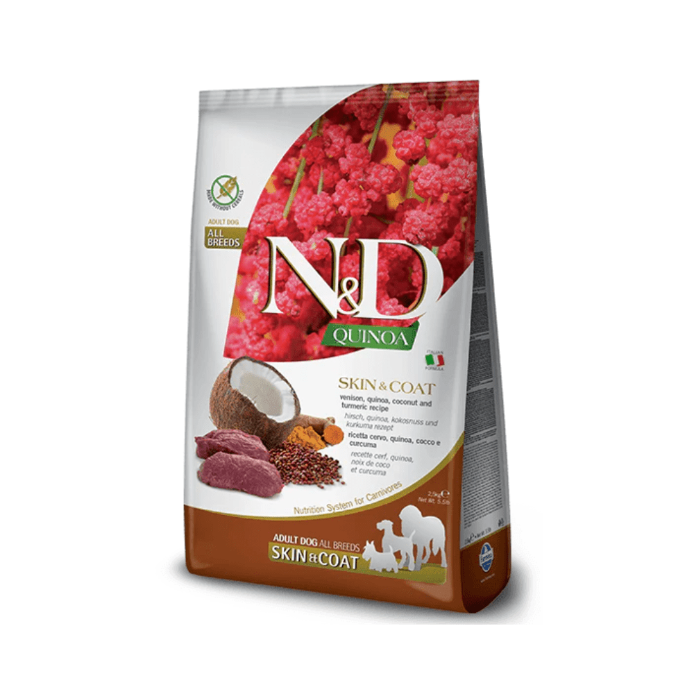 Farmina N&D Quinoa Skin & Coat Venison Adult Medium/Maxi - Tørrfôr (7 kg) fra Farmina | Kjøp hos A - Vet Shop