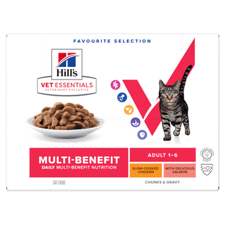 Hill's Vet Essentials Feline Adult Multi - Benefit Chicken & Salmon Porsjonsposer - A - Vet Shop