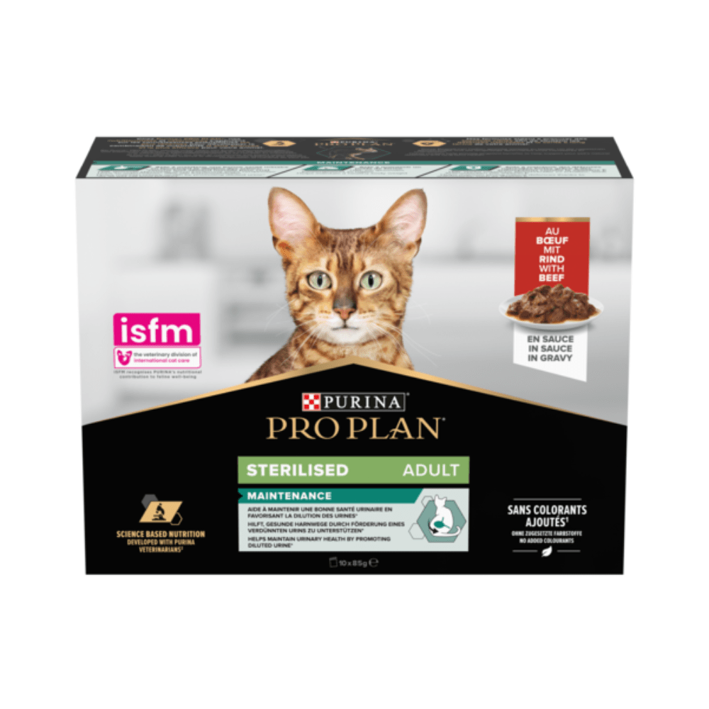 Purina Pro Plan Cat Sterilised Beef - Våtfôr (10 x 85 g) fra Purina | Kjøp hos A - Vet Shop