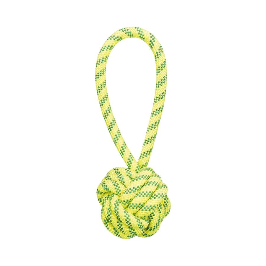 Trixie Flytende Ball Med Tau Gul - A - Vet Shop