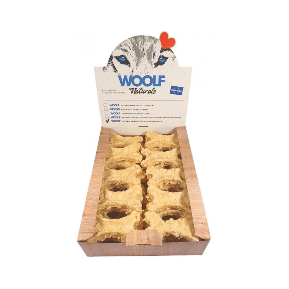 Woolf Natural Bone - Beef, Poultry Liver & Yucca - Snacks () fra Woolf | Kjøp hos A - Vet Shop