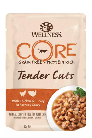 Core Cat Tender Cuts Chicken Turkey in Gravy 85gram